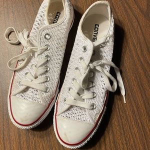 Converse all star white crochet shoe